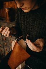 saddle stitched leather goods