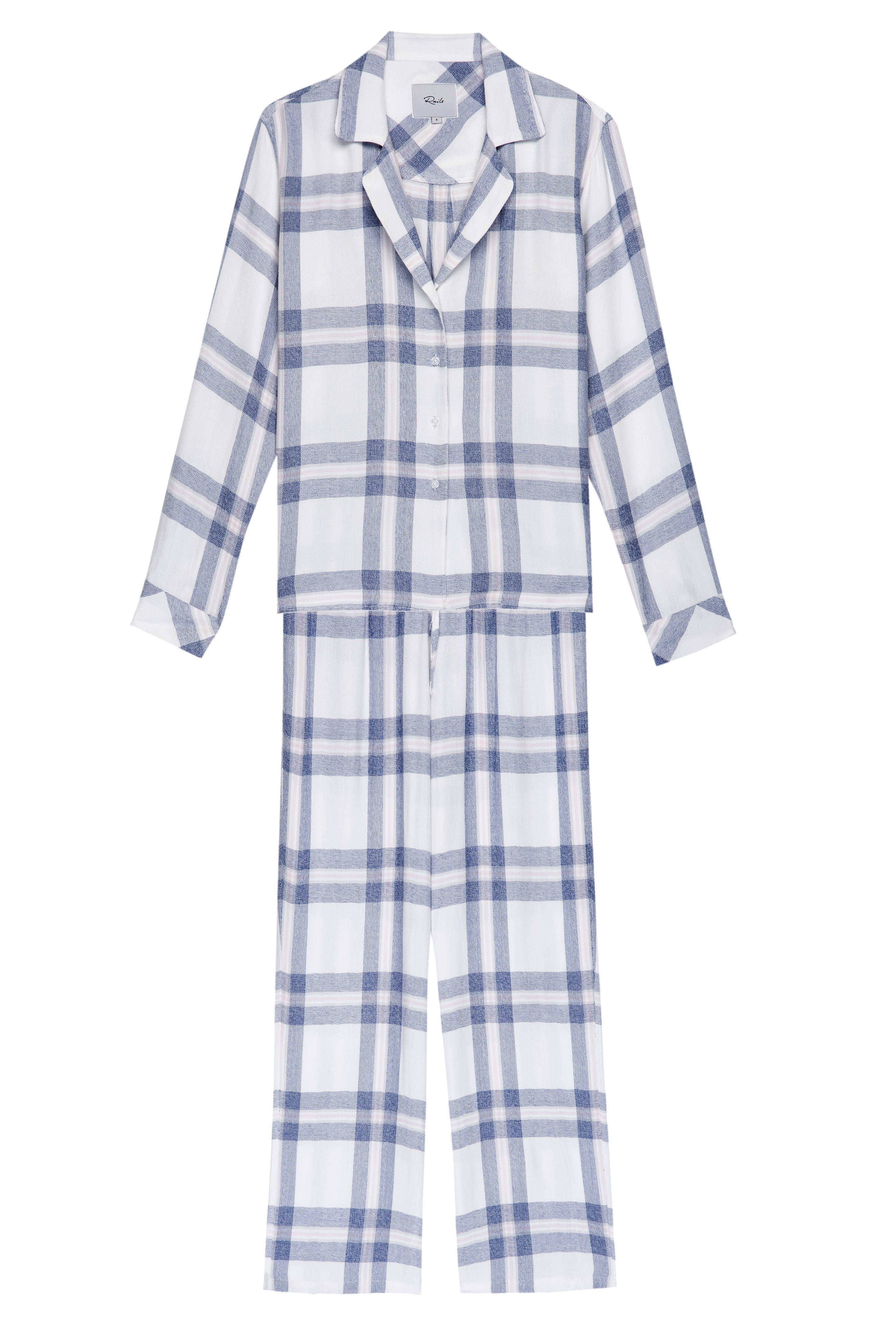 Clara Long Sleeve Pant Set - White Chambray Petal