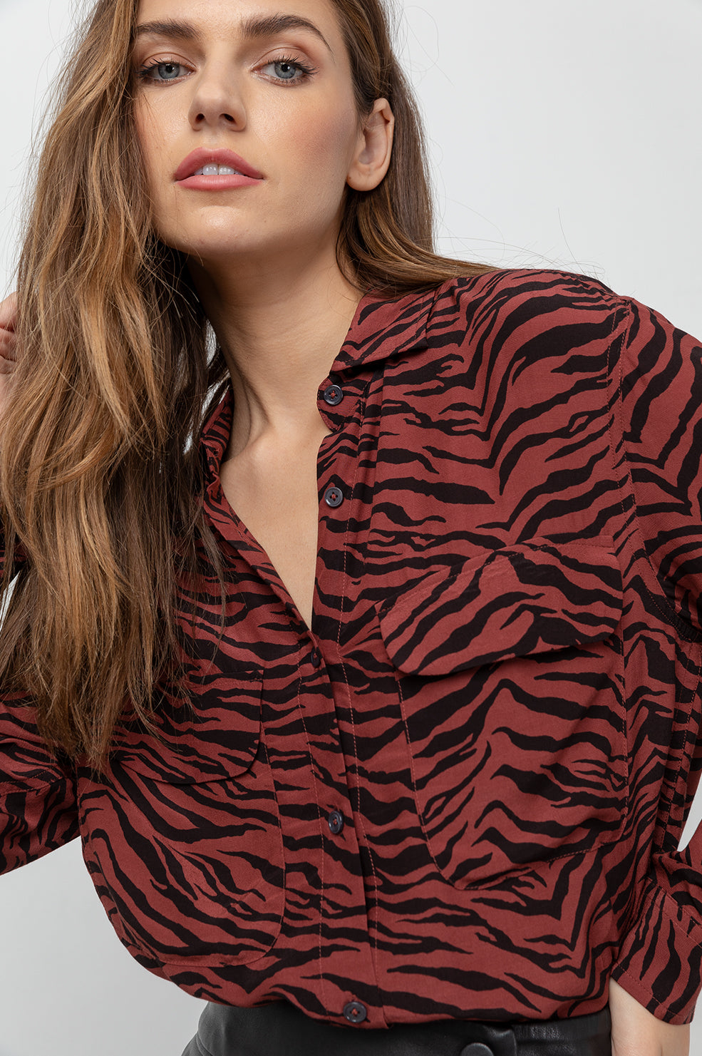 tiger stripe blouse