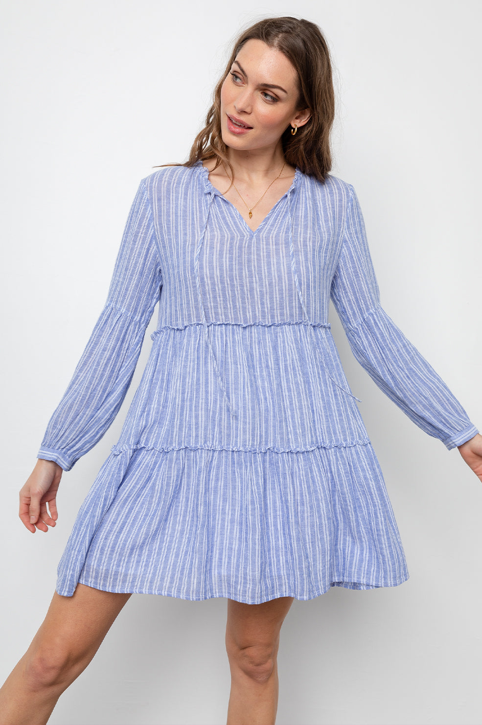 rails blue and white striped dress