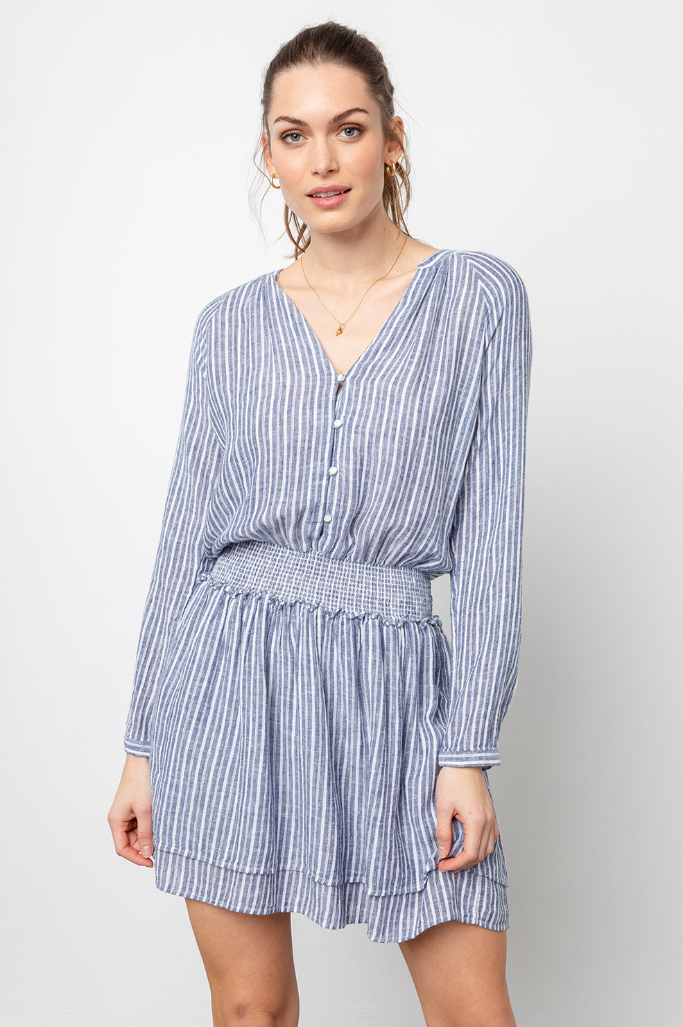 rails blue and white striped dress