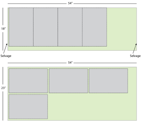 Fabric layout for DIY Adirondack head pillows