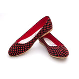 Black and Red Squares Ballerinas Shoes NFS202, Goby, NEEFS Ballerinas Shoes