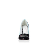 Blue and Black Patent Leather Heel Shoes RGS152
