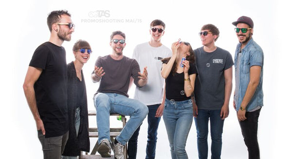 Das Team beim Fotoshoot: Stefan, Kerstin, Axel, Hannes, Lina Alex und Micha