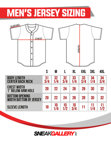 mlb youth jersey size chart