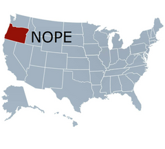 Oregon US map.