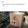 unicorn drawing on box