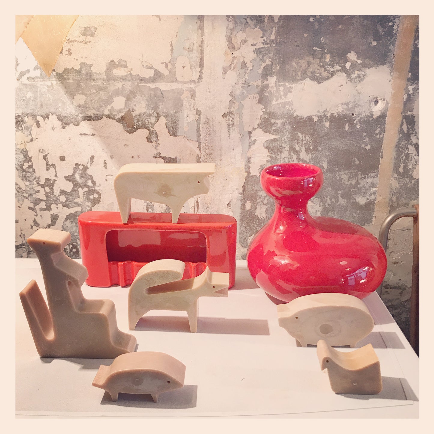 Cendrier rouge Pino Spagnolo Sicart
