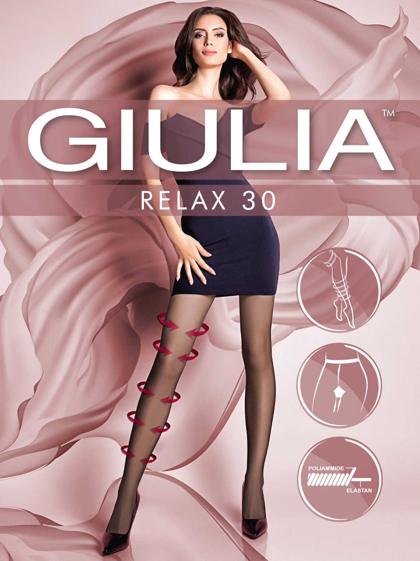 GIULIA PASSION FLORAL LACE TOP DESIGN HOLD UP STOCKINGS 20 DEN 2 SIZES BLACK