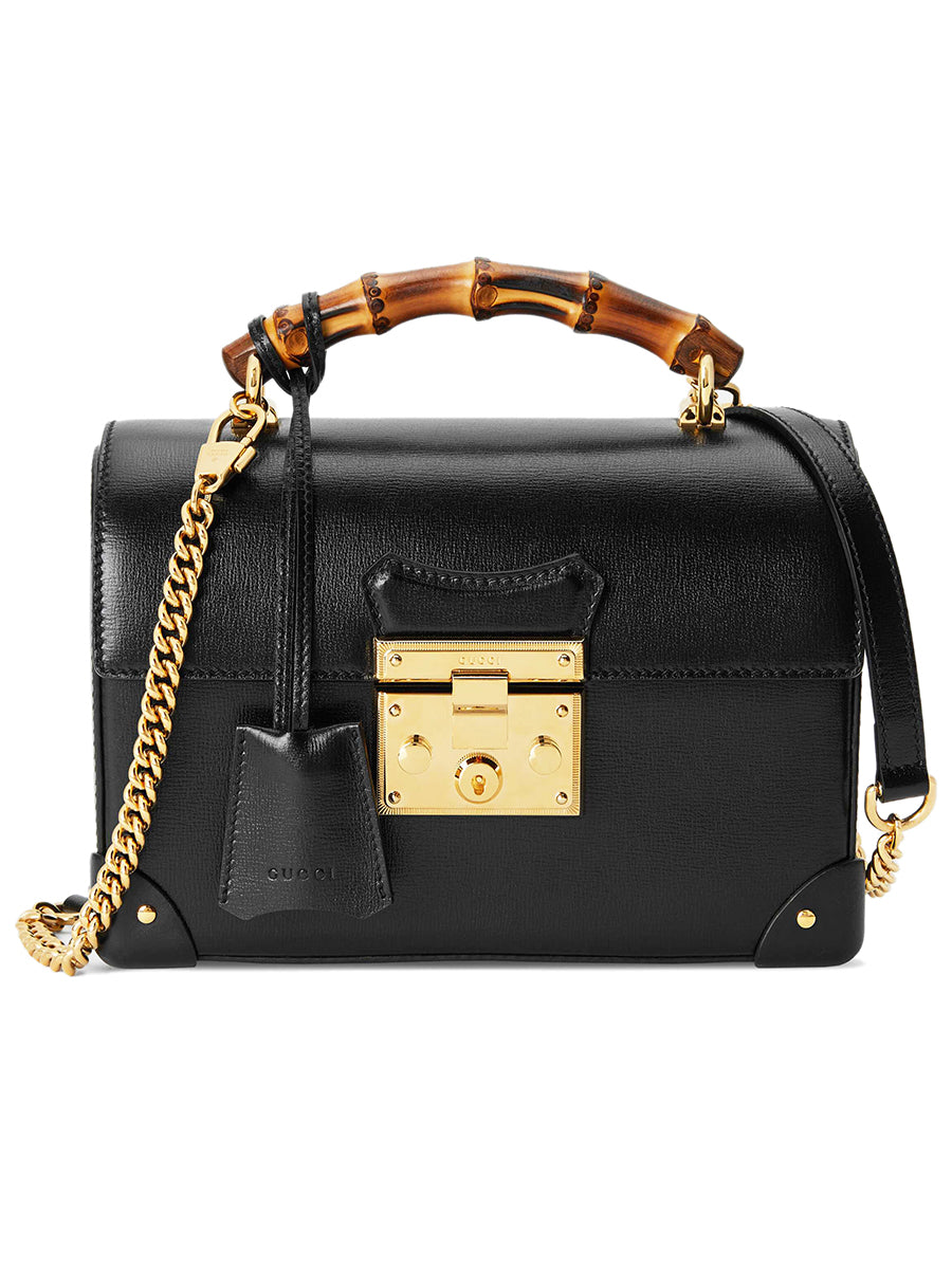 gucci padlock small bamboo shoulder bag