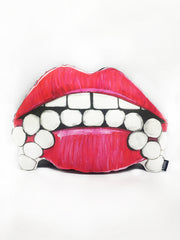 Red Lips Pillow - Kahri by KahriAnne Kerr