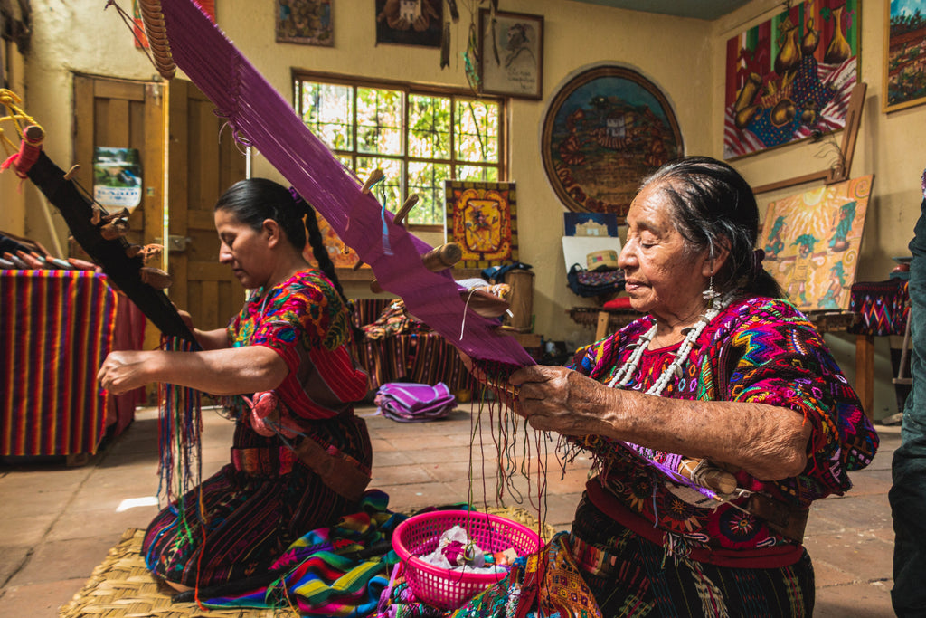 Weaver women Guatemala Mayalla huipil making