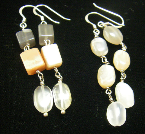 Moonstone, Sterling Silver Earrings