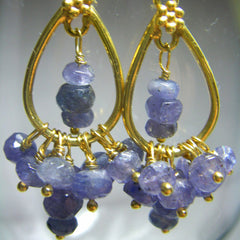 Tanzanite, Gold Vermeil Earrings