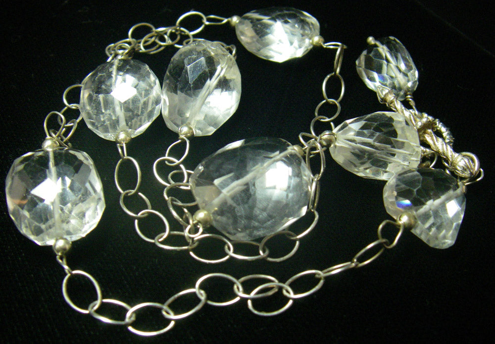 Clear Quartz, Sterling Silver Chain Necklace