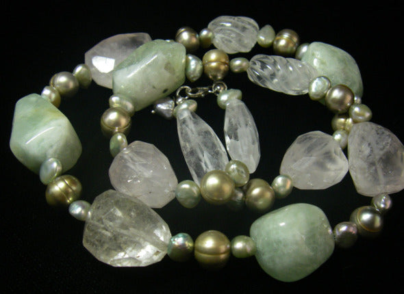 aquamarine-rose-quartz-rutilated-quartz-clear-quartz-pearls-sterling-silver-necklace