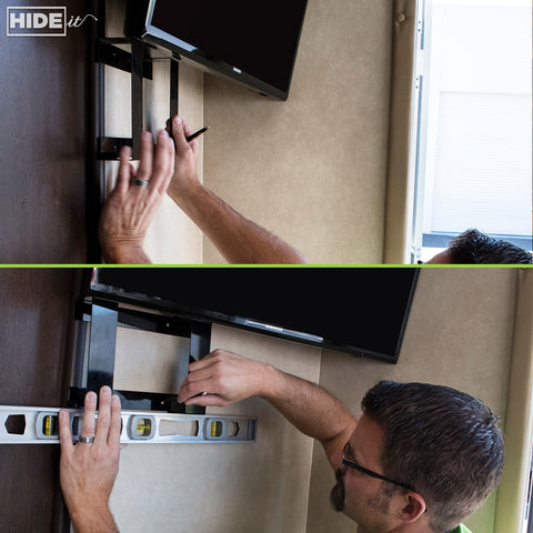 Wall mount game consoles in RV using HIDEit Mounts Gaming Mounts.