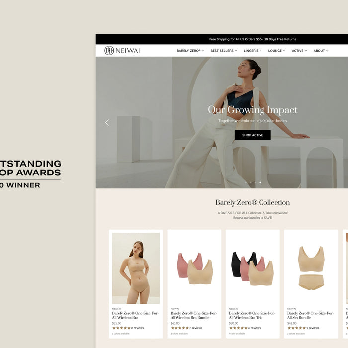 NEIWAI US: Winner of the Outstanding Shop Award for best apparel online store