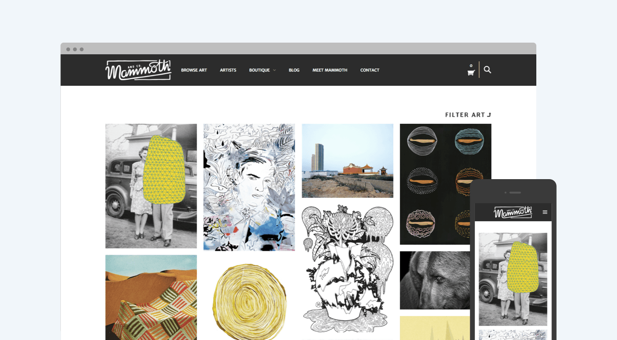 Mammoth & Co. homepage on desktop and mobile
