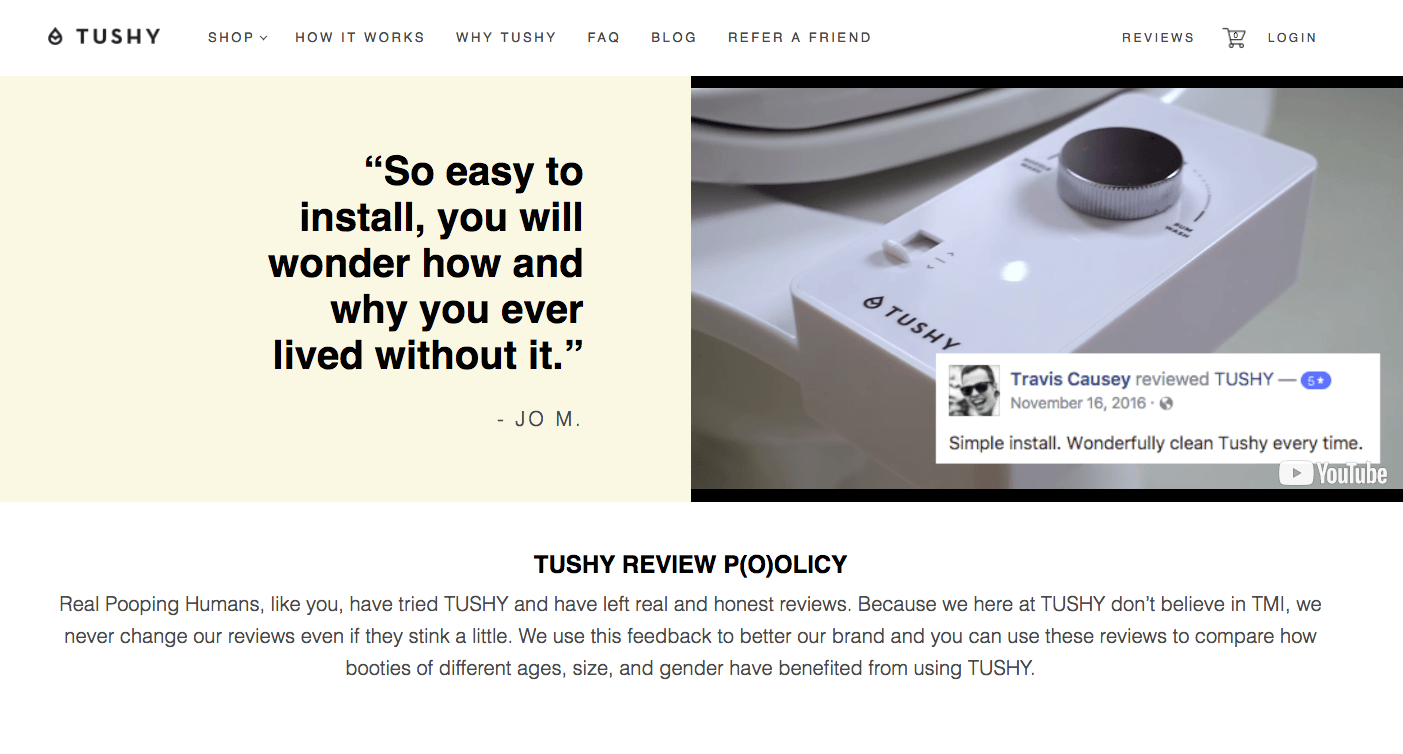 Tushy product reviews