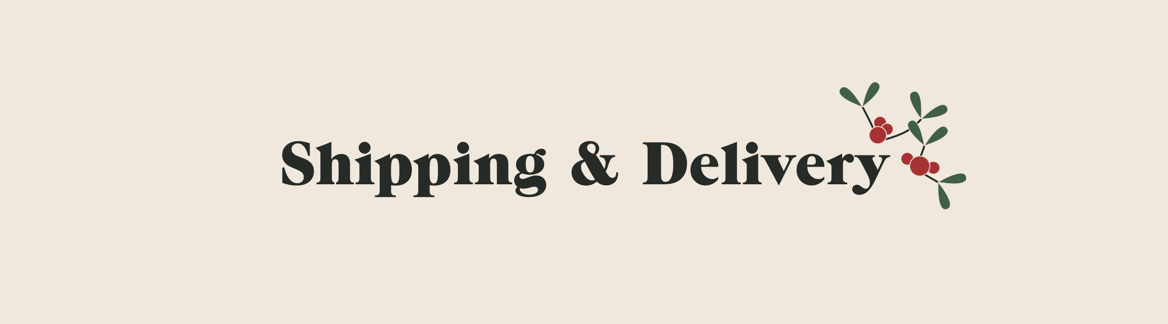 Shipping & Delivery title with mistletoe icon