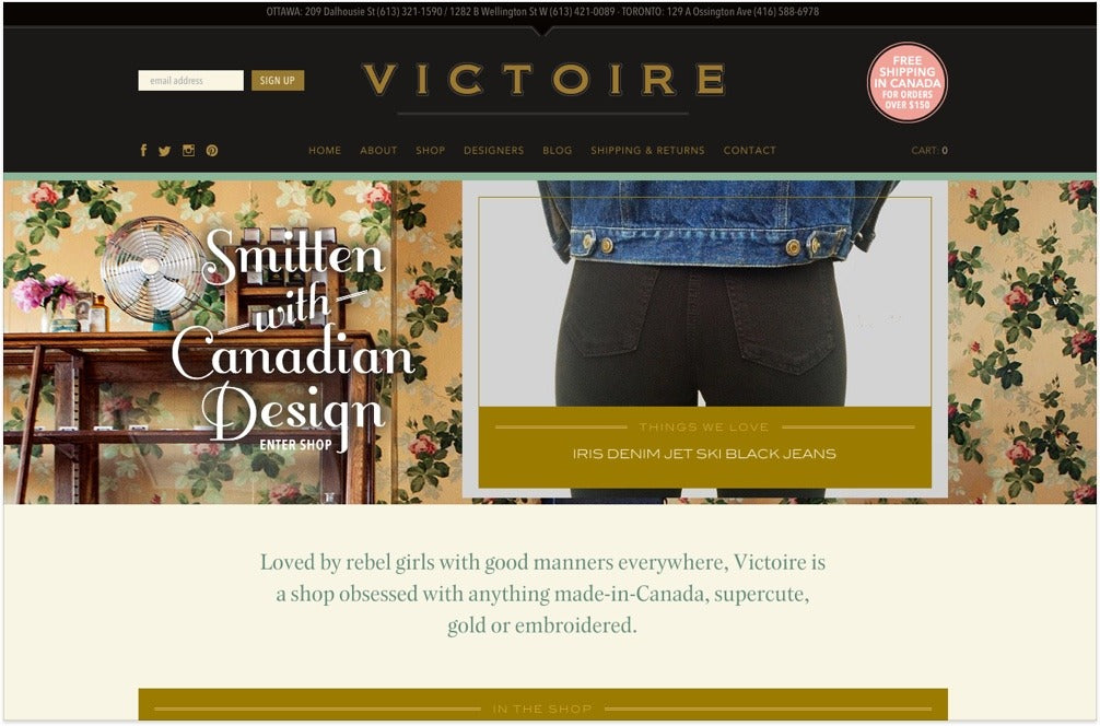 Victoire Boutique's online store