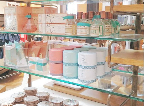 Artifact products on a shelf at Anthropologie