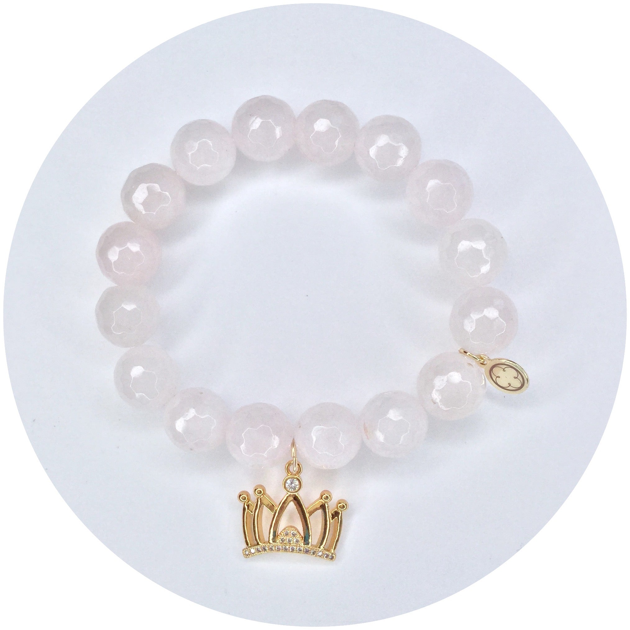 Rose Quartz with Pavé Crown - Oriana Lamarca LLC