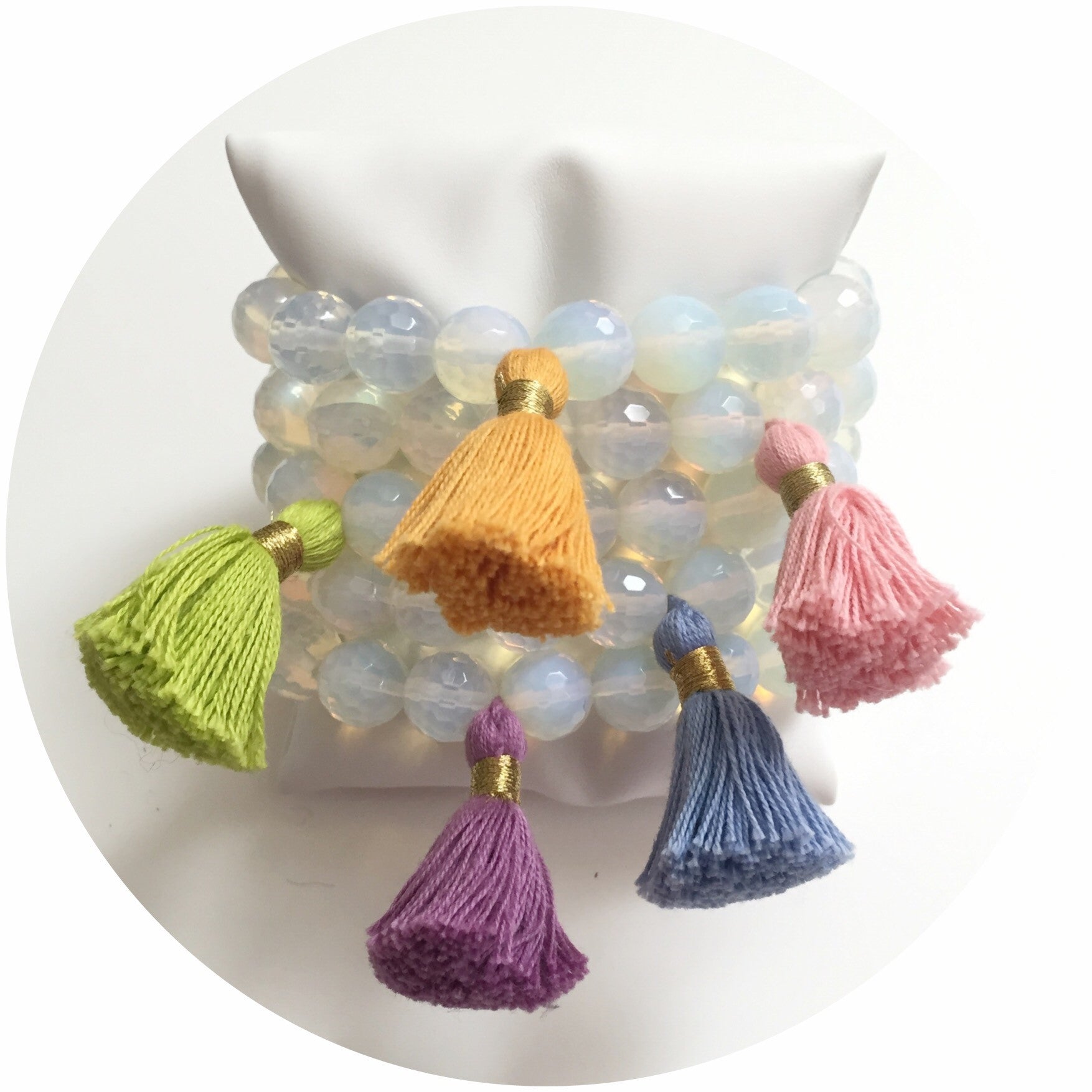 Opalite with Periwinkle Tassel - Oriana Lamarca LLC