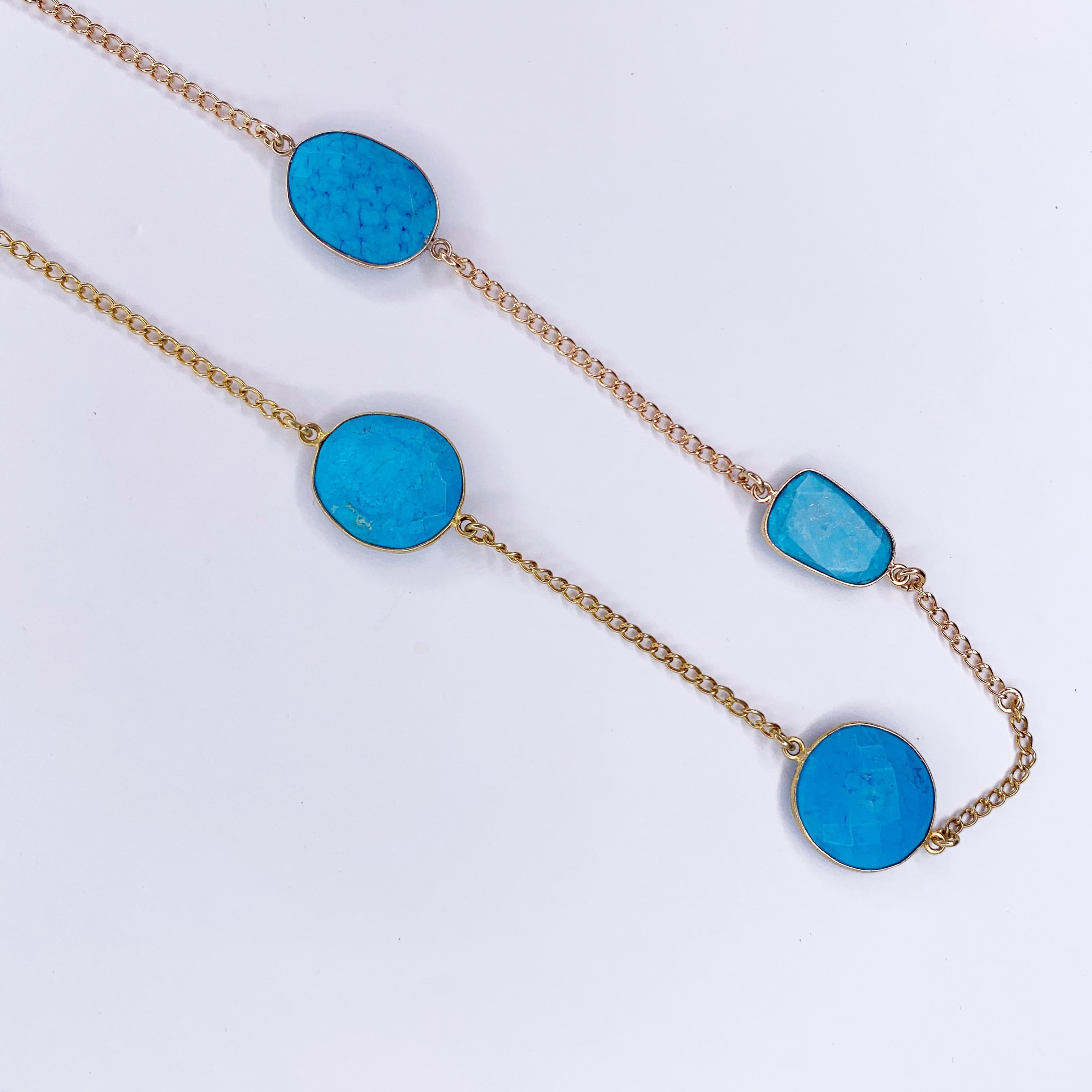 Turquoise Gold Bezel Glasses Strap