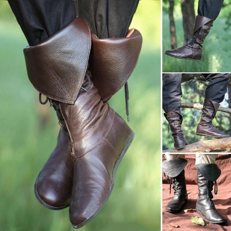 mens flat heel boots