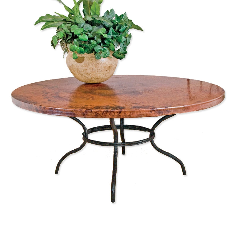 60 round copper top dining table