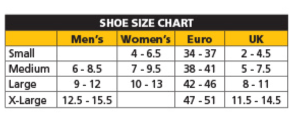 Feetures! Socks Size Guide