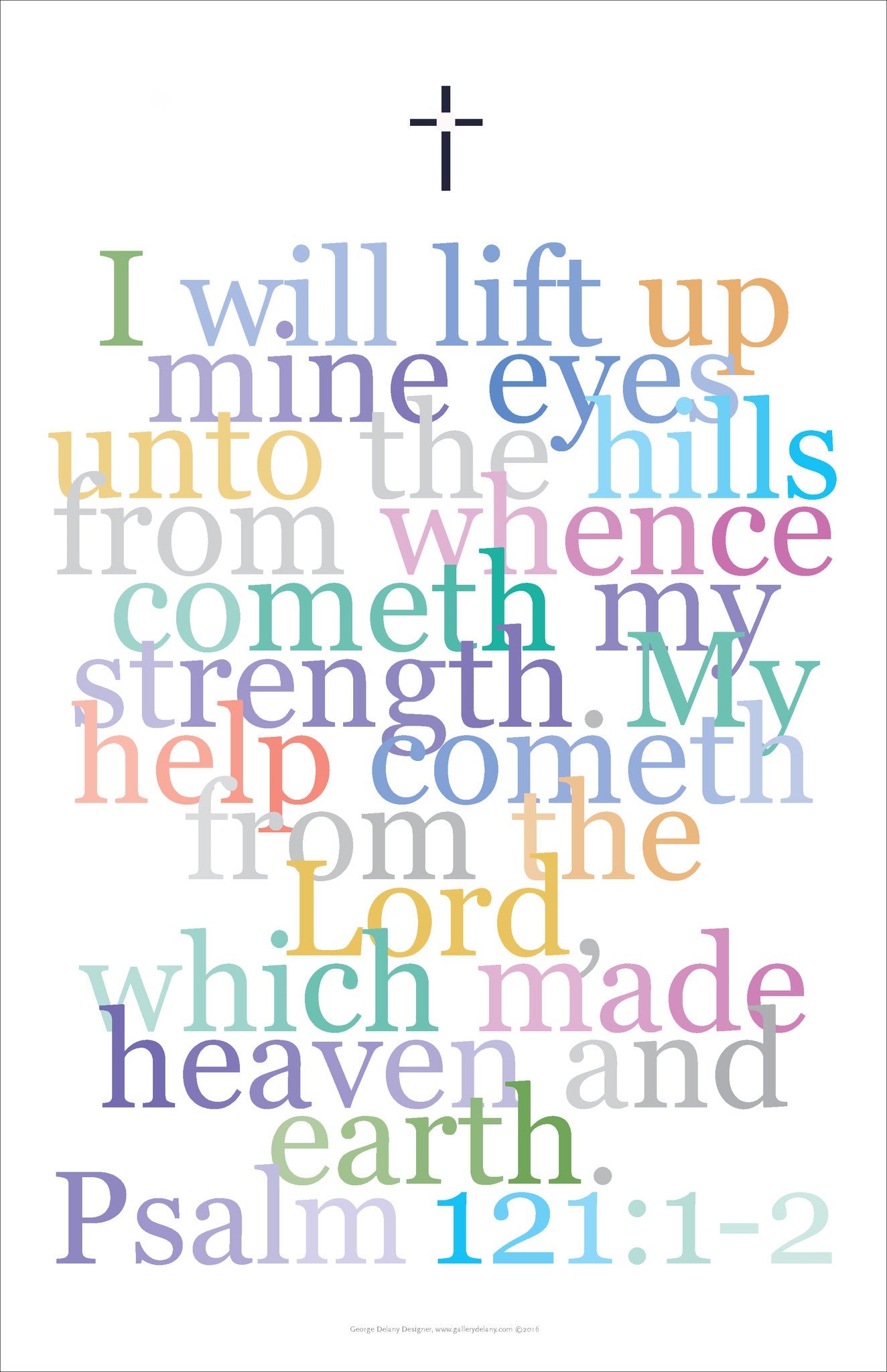 Biblical Acrylic Glass Art Print #51, Psalm 121, "I will lift up mine eyes..."