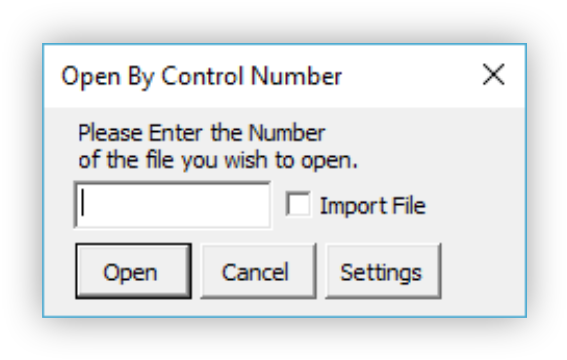 Open By Control Number Dialog