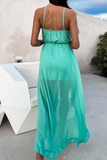 Ange Mint Chiffon Frill Detail Dress