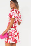 Girl In Mind Aubrey Red Floral Dress