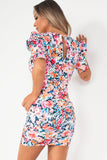 Haylee White Floral Ruched Dress