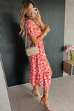 Jessie Pink Floral Midi Dress
