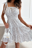 Kaira White Polka Dot Tiered Dress