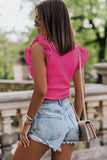 Narinder Pink Frill Sleeve Bodysuit