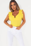 Narinder Yellow Frill Sleeve Bodysuit