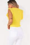 Narinder Yellow Frill Sleeve Bodysuit