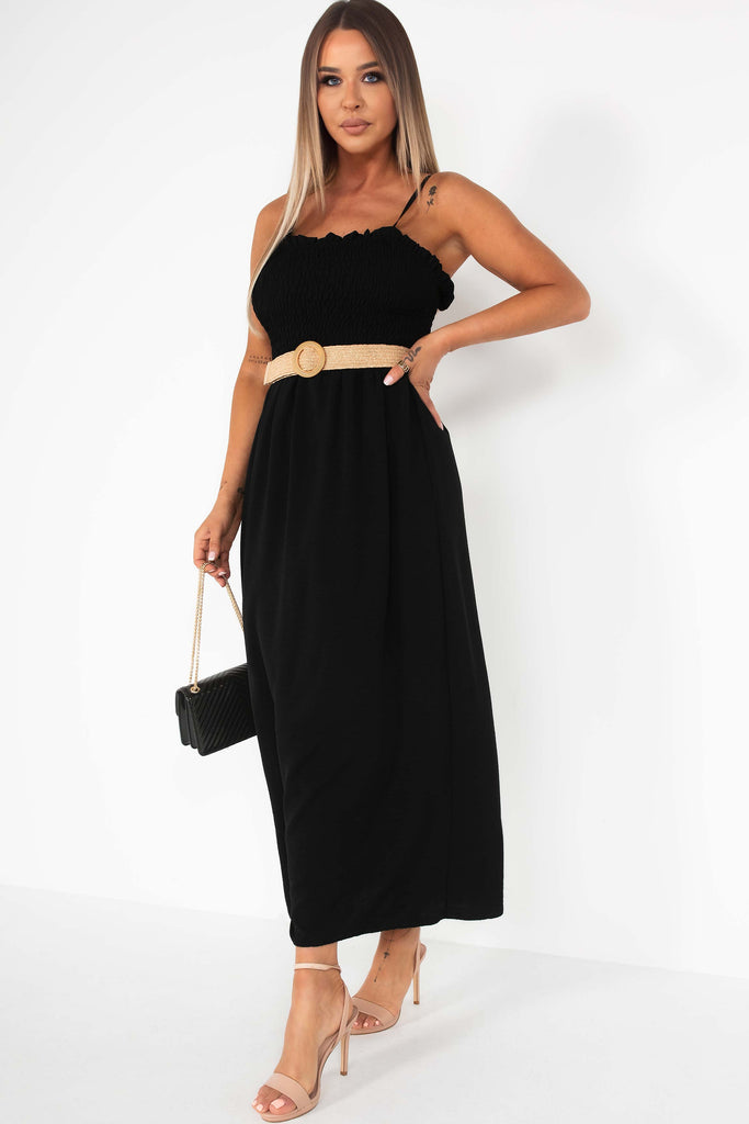 Nariyah Black Belted Dress