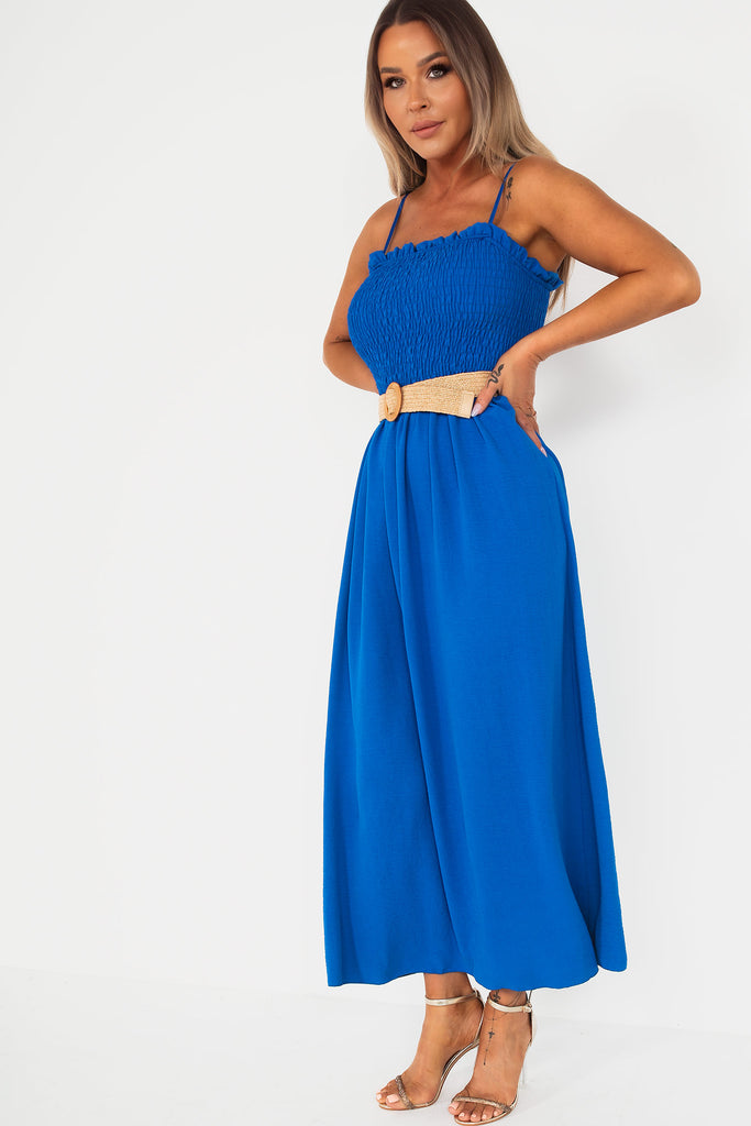 Nariyah Royal Blue Belted Dress