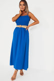 Nariyah Royal Blue Belted Dress