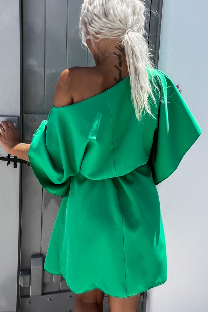 Sophia Green Batwing Belted Mini Dress