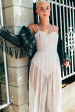 Angel Nude Spotted Mesh Bodice Maxi Dress (1921302396994)