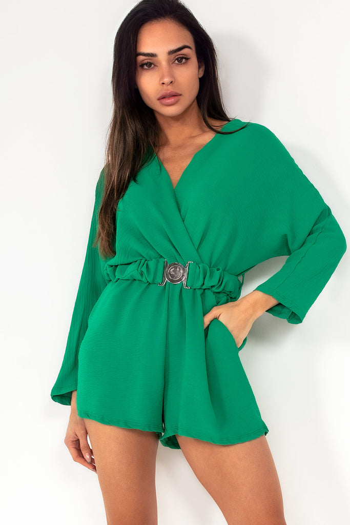 Adley Green Belted Playsuit